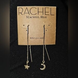 Moon and star dangly earrings